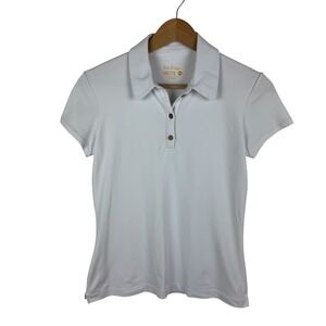 Lilly Pulitzer Luxletic Polo‎ Shirt Sz XS White Performance Athletic Golf Tennis